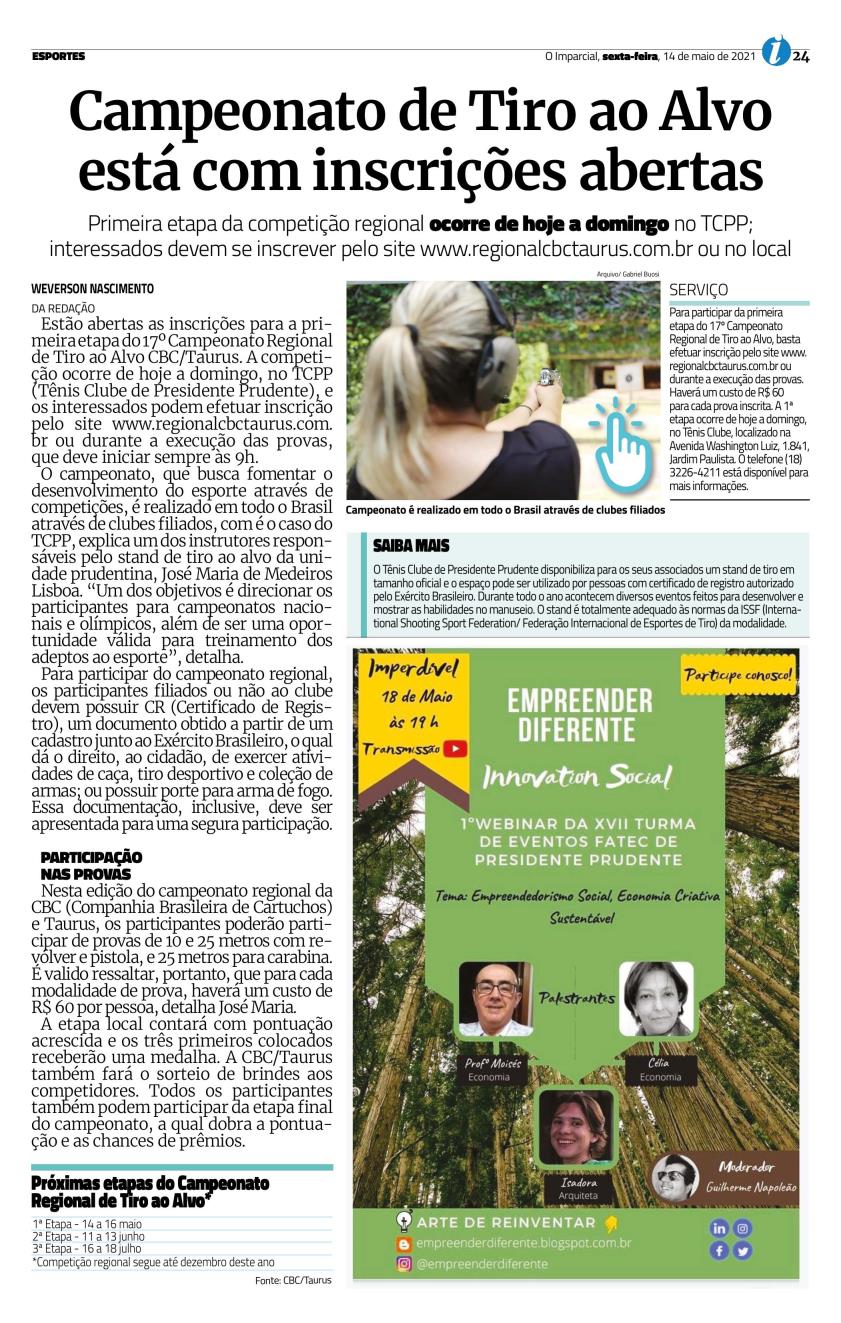 CAMPEONATO DE TIRO AO ALVO ESTá COM INSCRIçõES ABERTAS 
