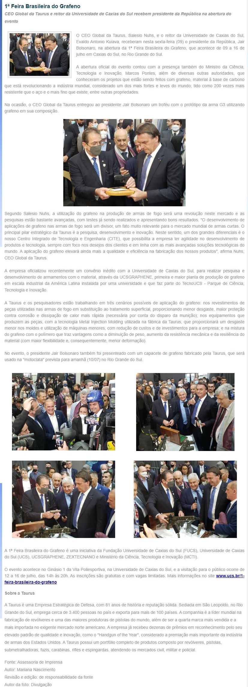 1ª FEIRA BRASILEIRA DO GRAFENO