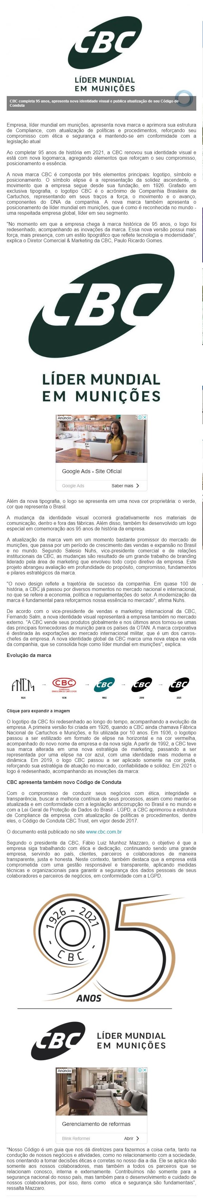 CBC, 95 ANOS COM NOVO VISUAL