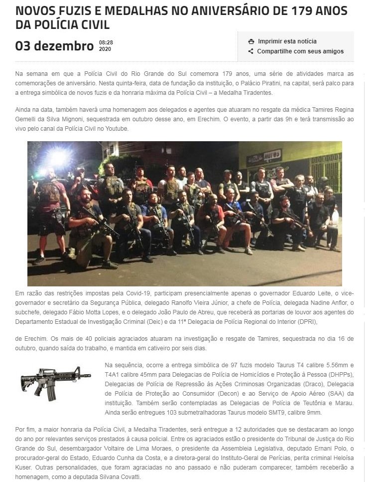 NOVOS FUZIS E MEDALHAS NO ANIVERSáRIO DE 179 ANOS DA POLíCIA CIVIL