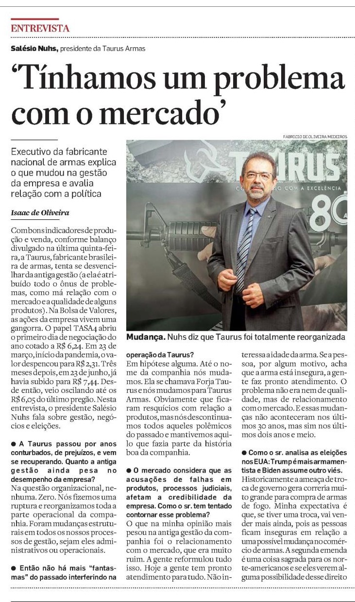 TíNHAMOS UM PROBLEMA COM O MERCADO