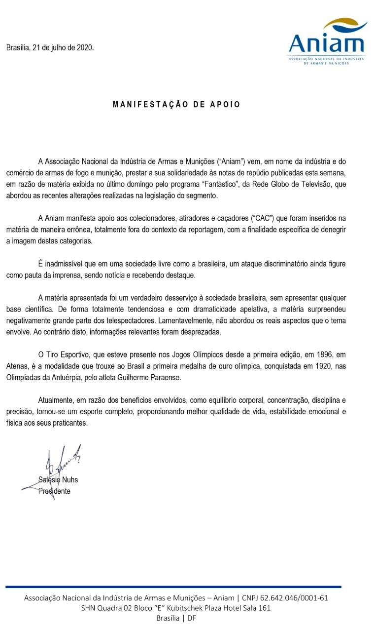 MANIFESTAçãO DE APOIO - CACS