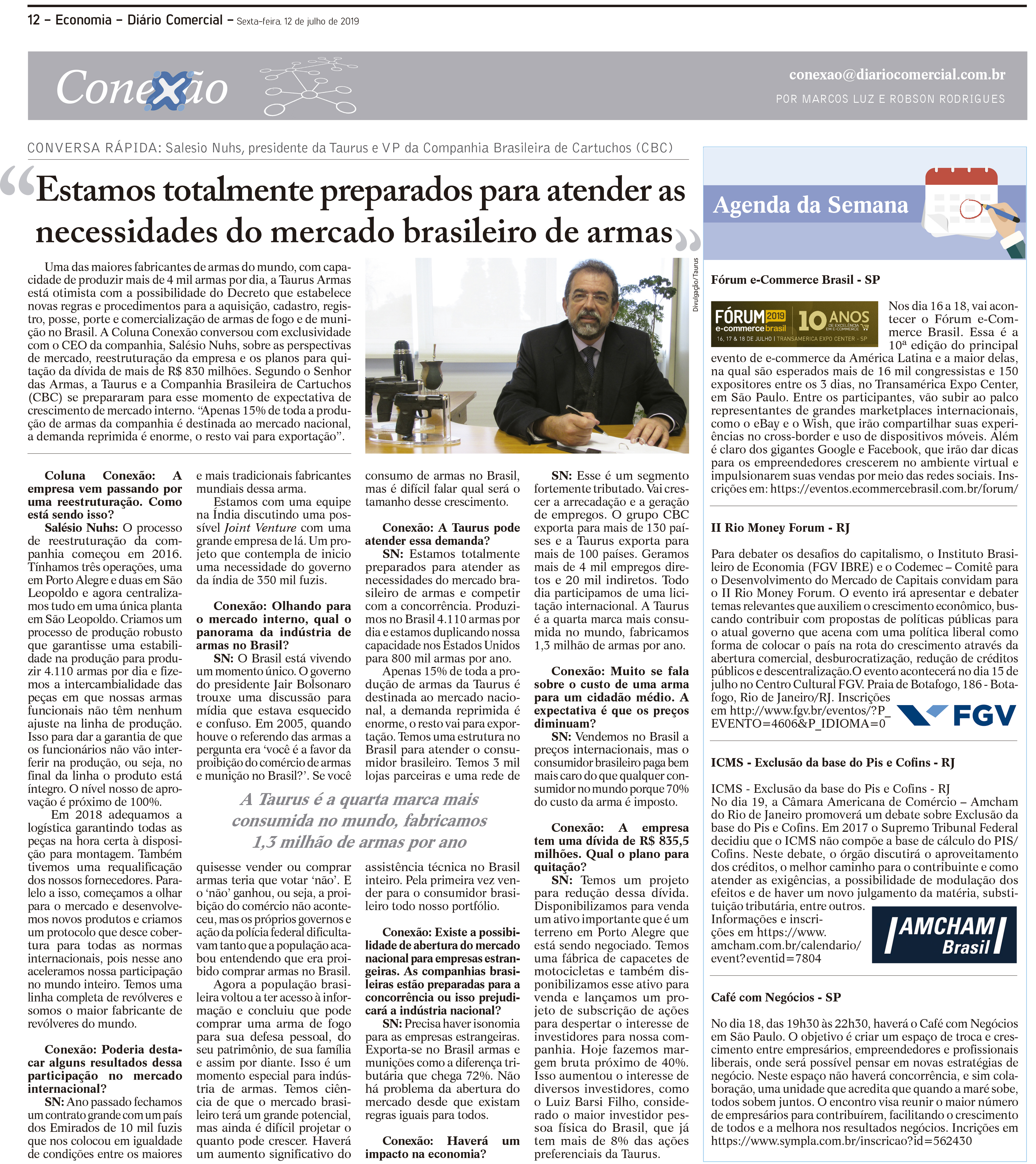 ️''ESTAMOS TOTALMENTE PREPARADOS PARA ATENDER AS NECESSIDADES DO MERCADO BRASILEIRO DE ARMAS.'' - SALESIO NUHS