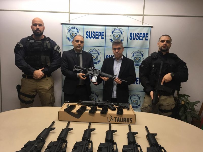 SUPERINTENDêNCIA DOS SERVIçOS PENITENCIáRIOS RECEBE NOVO LOTE DE FUZIS TAURUS
