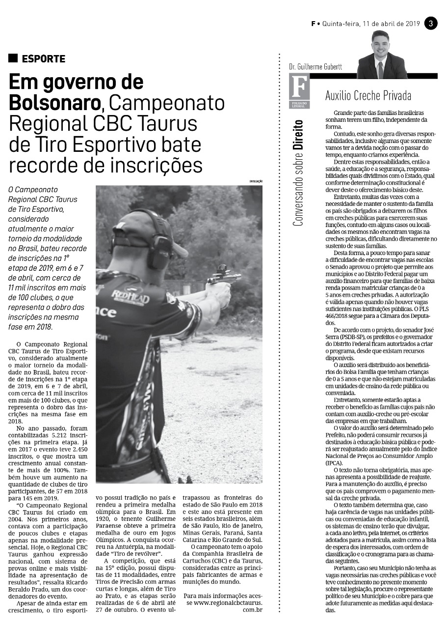 EM GOVERNO DE BOLSONARO, CAMPEONATO REGIONAL CBC TAURUS DE TIRO ESPORTIVO BATE RECORDE DE INSCRIÇÕES.