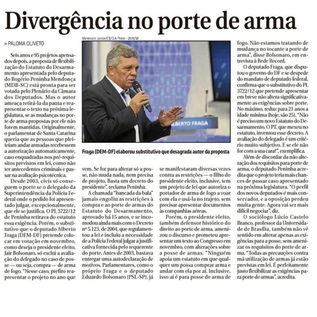DIVERGÊNCIA NO PORTE DE ARMA