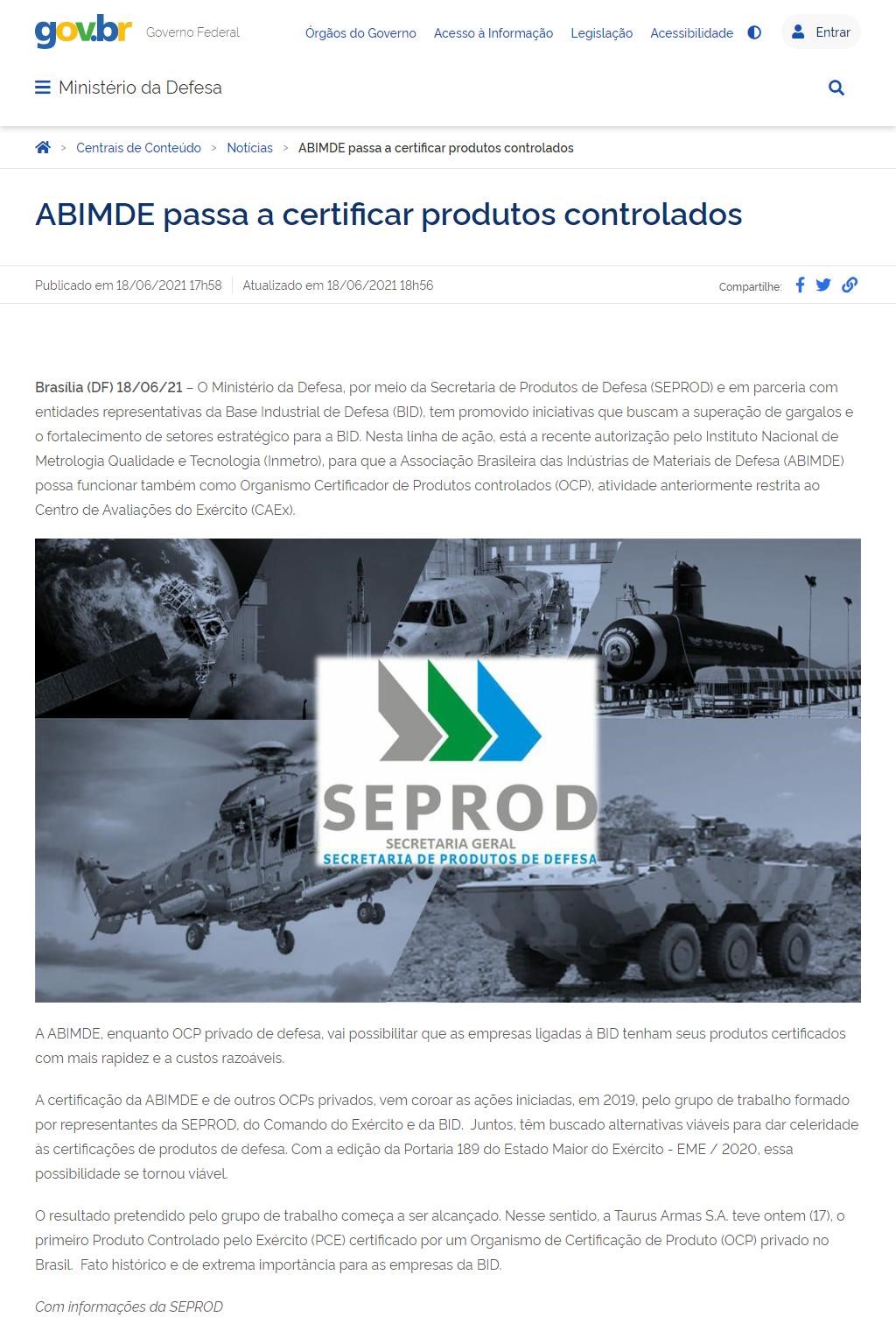 ABIMDE PASSA A CERTIFICAR PRODUTOS CONTROLADOS