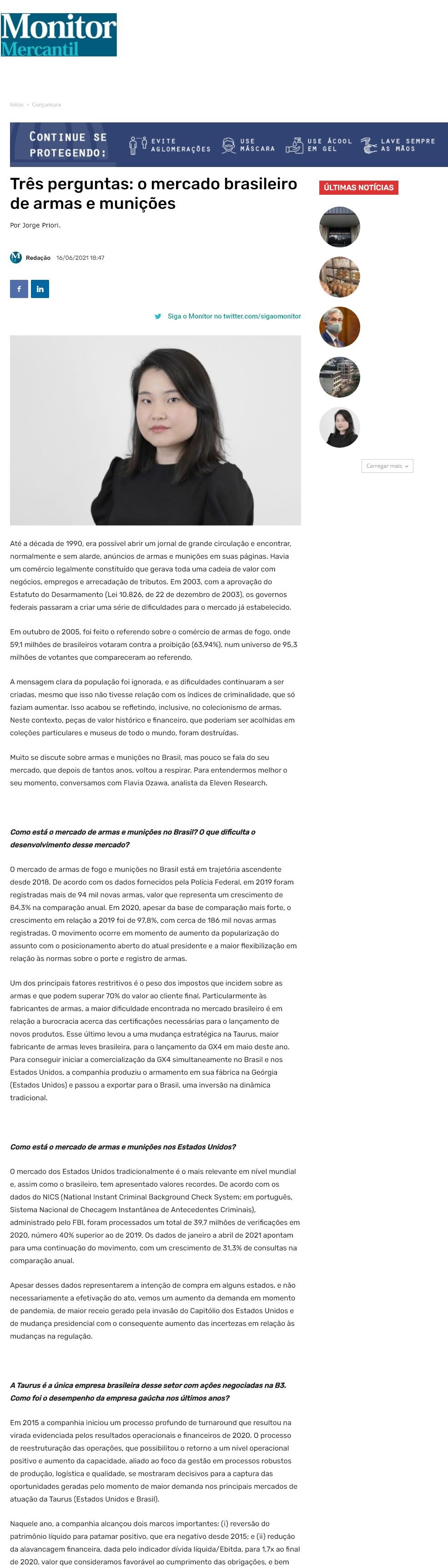 TRêS PERGUNTAS: O MERCADO BRASILEIRO DE ARMAS E MUNIçõES