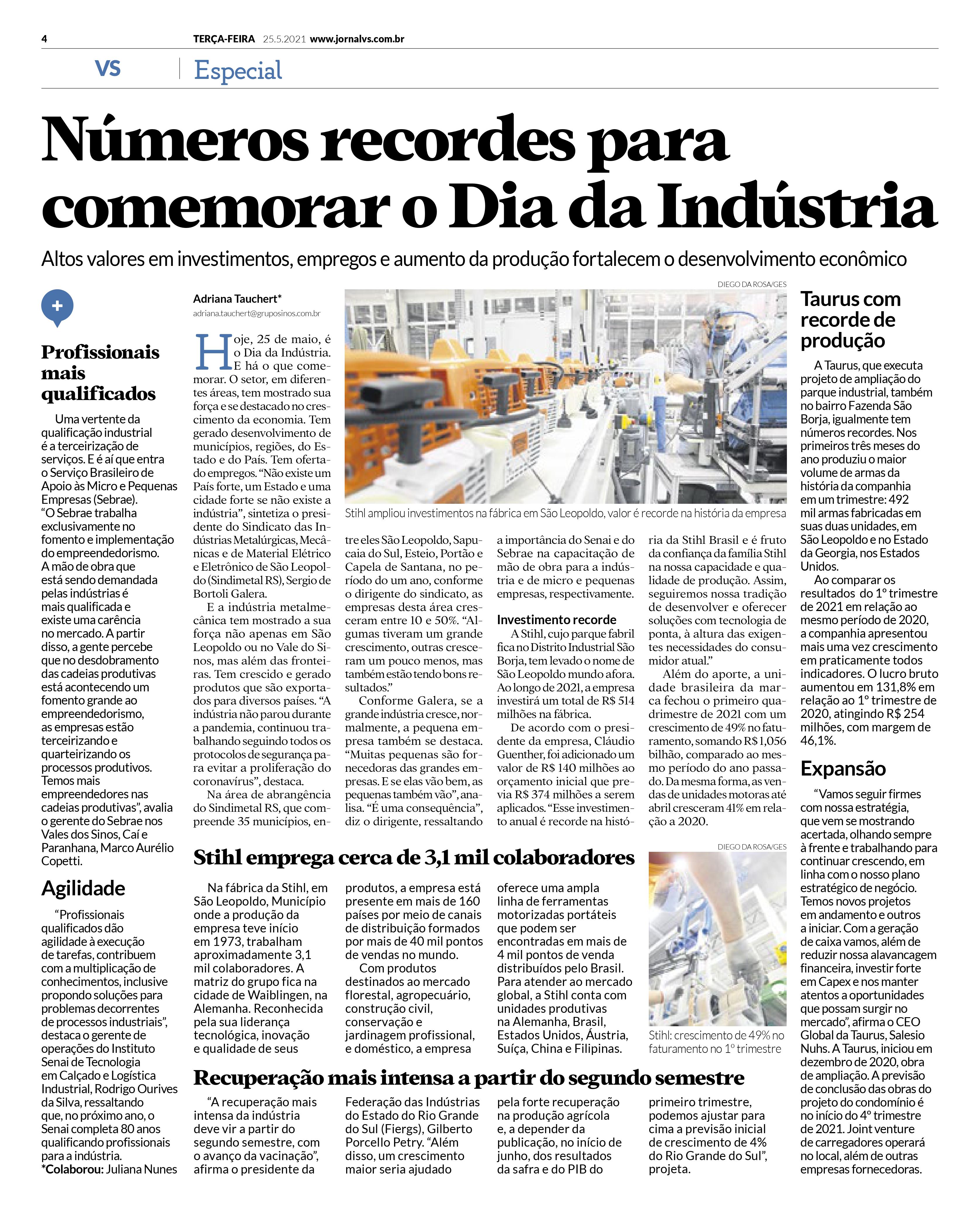 NúMEROS RECORDES PARA COMEMORAR O DIA DA INDúSTRIA