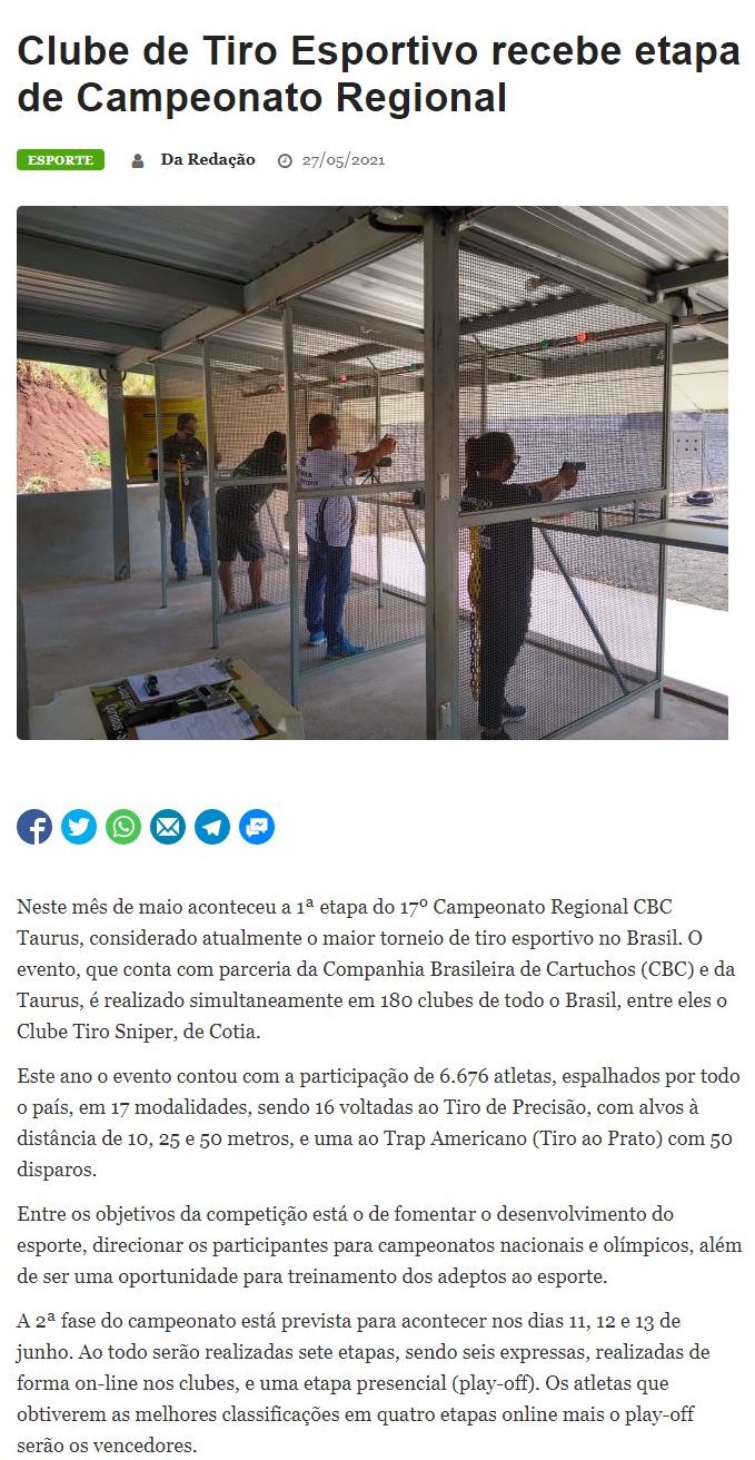 CLUBE DE TIRO ESPORTIVO RECEBE ETAPA DE CAMPEONATO REGIONAL